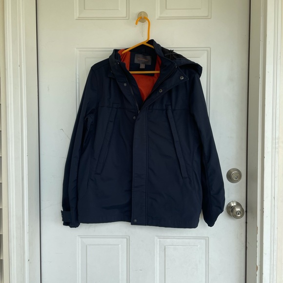 Banana Republic Wind Resistant Hooded Jacket Zip Up Navy - Picture 12 of 12
